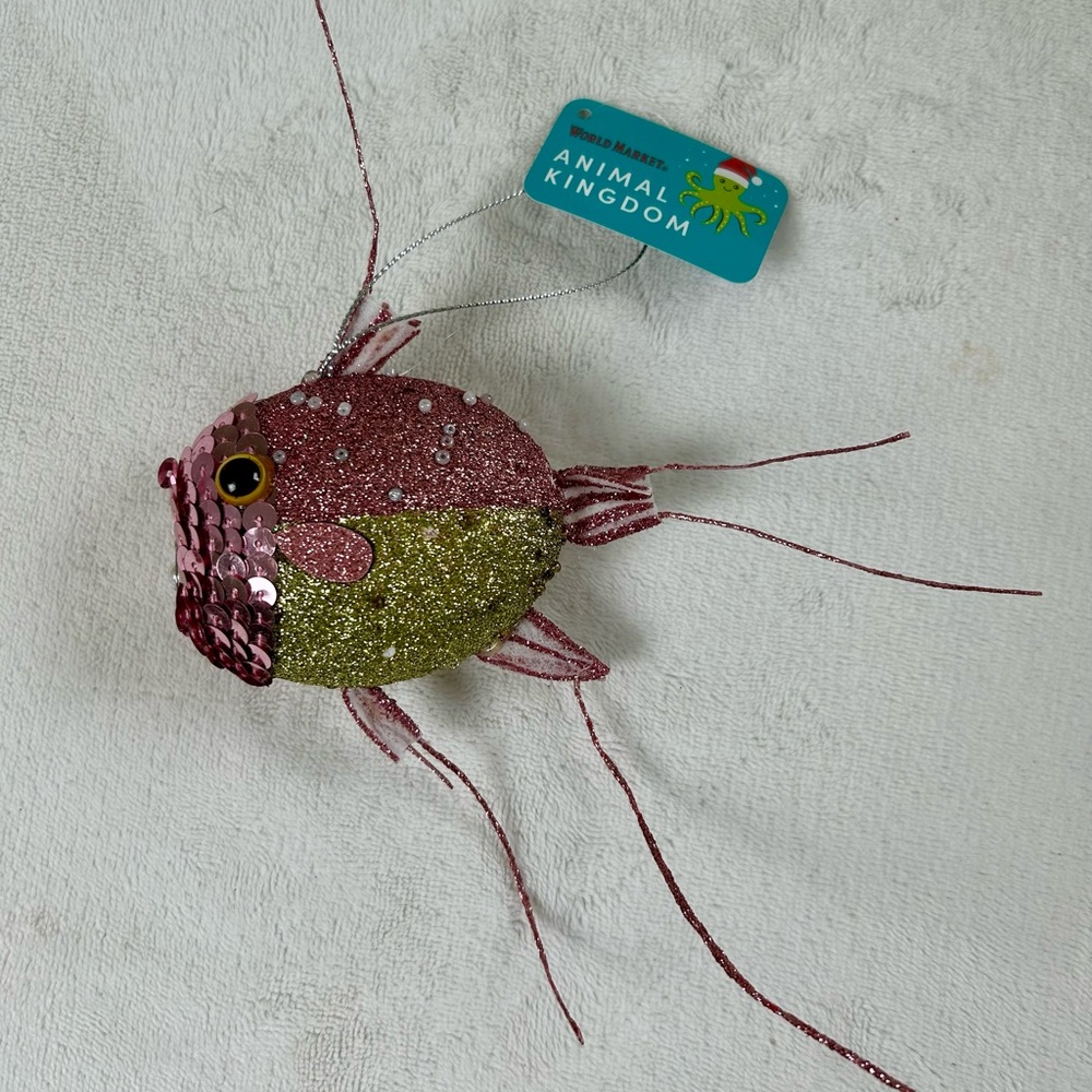 World Market Ornament Tropical Fish Ornament New Sequin Glitter